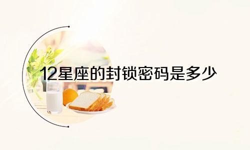 12星座的封锁密码是多少