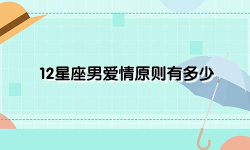 12星座男爱情原则有多少