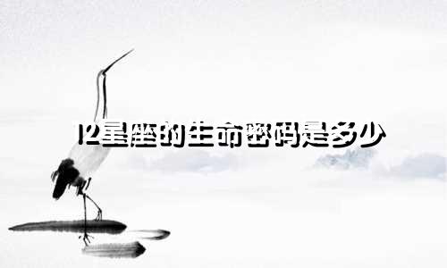 12星座的生命密码是多少