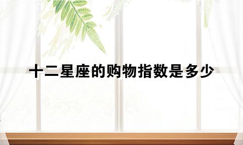 十二星座的购物指数是多少