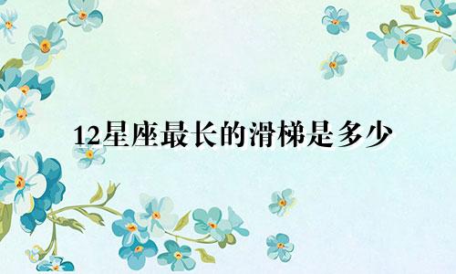 12星座最长的滑梯是多少