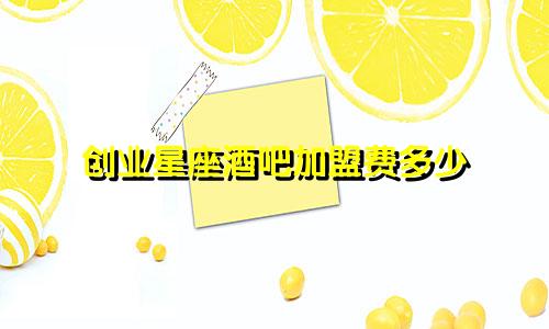 创业星座酒吧加盟费多少