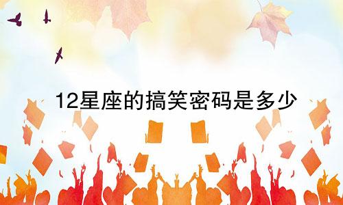 12星座的搞笑密码是多少