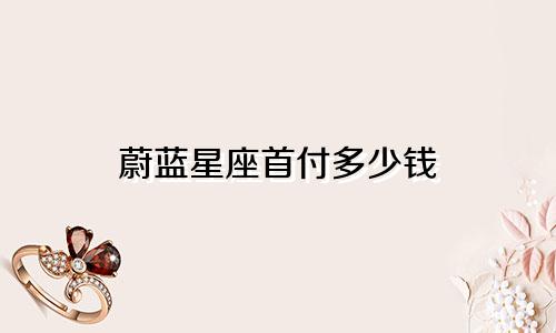 蔚蓝星座首付多少钱