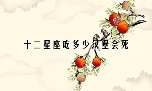 十二星座吃多少汉堡会死