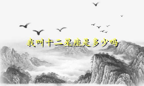 我叫十二星座是多少吗
