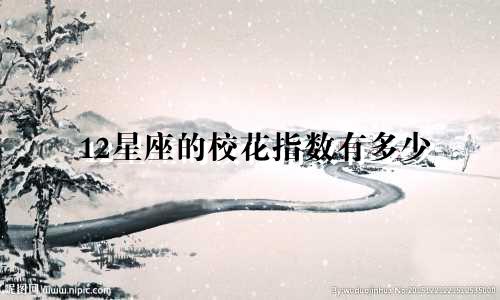12星座的校花指数有多少