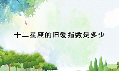 十二星座的旧爱指数是多少