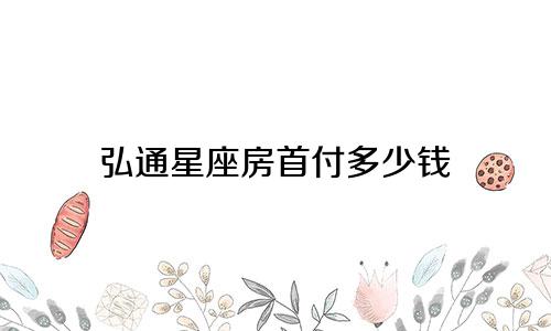 弘通星座房首付多少钱