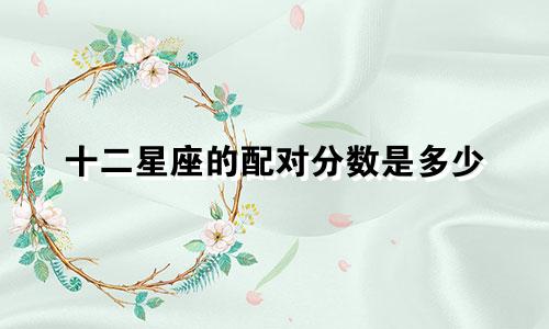 十二星座的配对分数是多少