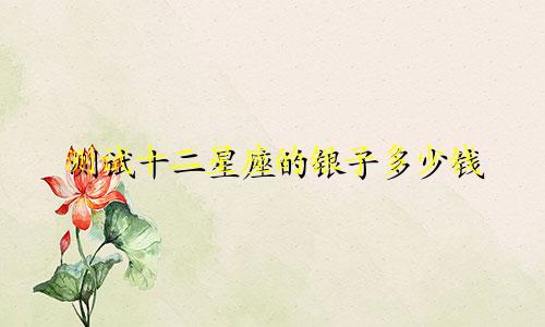 测试十二星座的银子多少钱