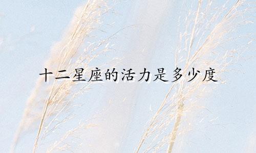 十二星座的活力是多少度