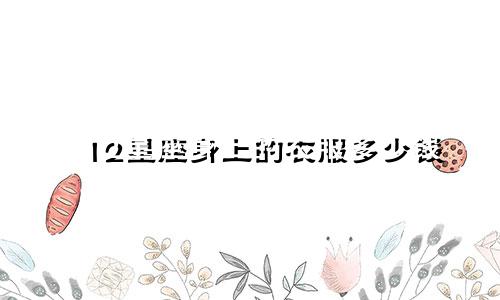 12星座身上的衣服多少钱