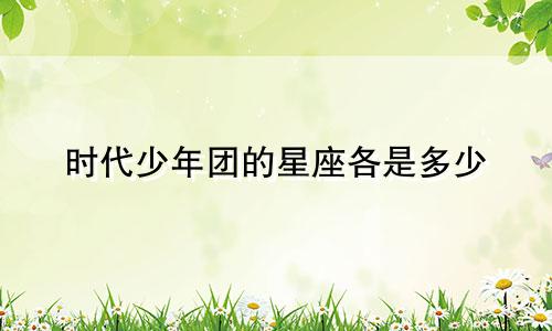 时代少年团的星座各是多少