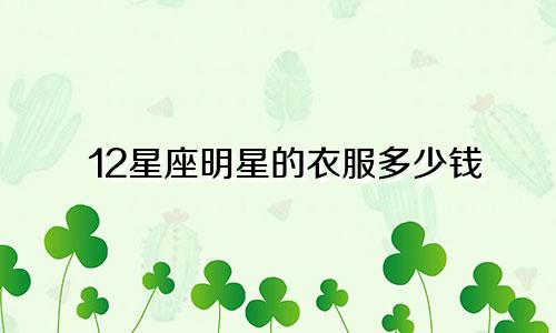 12星座明星的衣服多少钱