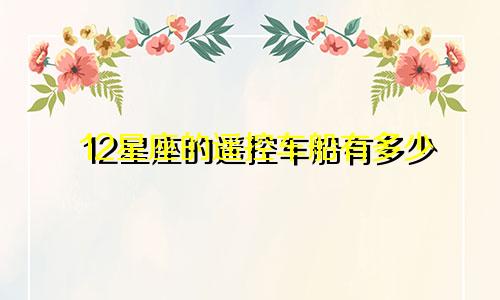 12星座的遥控车船有多少