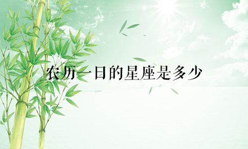 农历一日的星座是多少