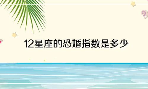 12星座的恐婚指数是多少