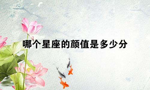 哪个星座的颜值是多少分