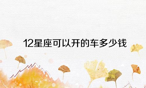 12星座可以开的车多少钱
