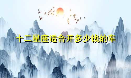 十二星座适合开多少钱的车