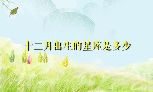 十二月出生的星座是多少