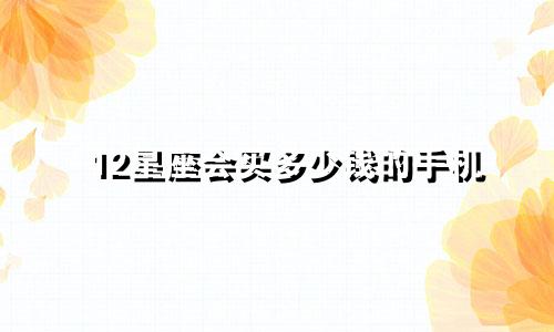 12星座会买多少钱的手机
