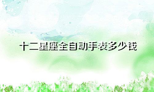十二星座全自动手表多少钱