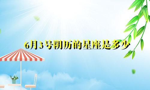 6月3号阴历的星座是多少