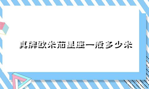 真牌欧米茄星座一般多少米