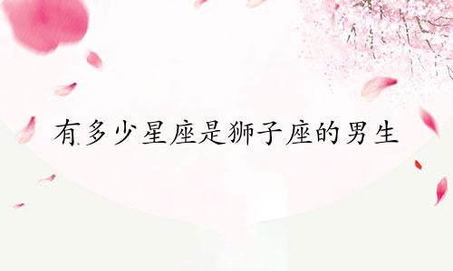 有多少星座是狮子座的男生