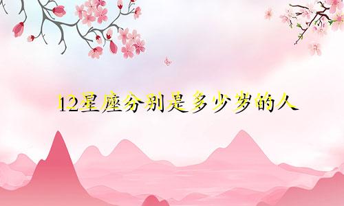 12星座分别是多少岁的人