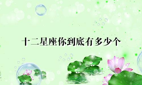 十二星座你到底有多少个