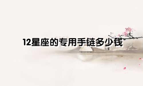 12星座的专用手链多少钱