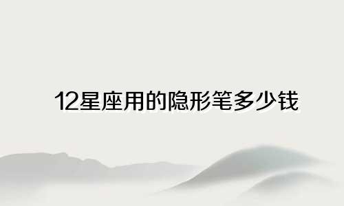 12星座用的隐形笔多少钱