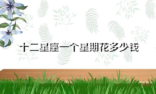 十二星座一个星期花多少钱