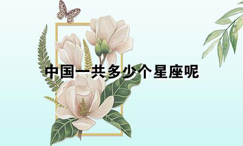 中国一共多少个星座呢