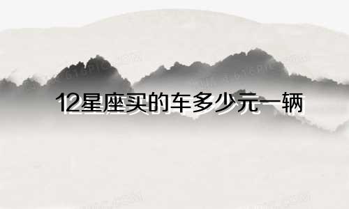 12星座买的车多少元一辆