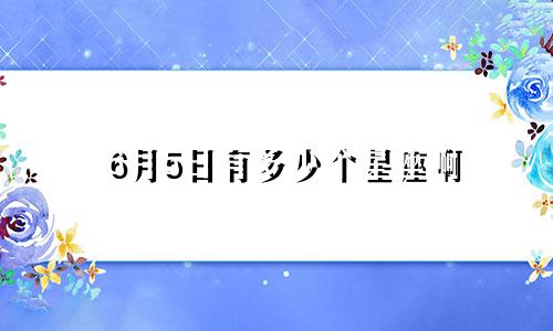 6月5日有多少个星座啊