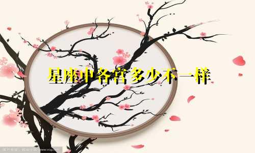 星座中各宫多少不一样