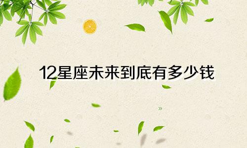 12星座未来到底有多少钱