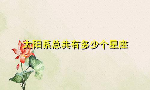 太阳系总共有多少个星座