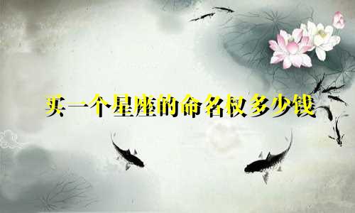 买一个星座的命名权多少钱