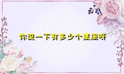 你说一下有多少个星座呀