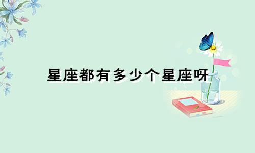 星座都有多少个星座呀