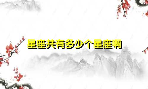 星座共有多少个星座啊