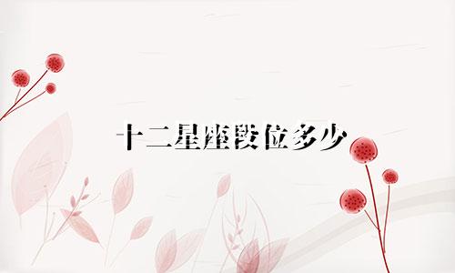 十二星座段位多少