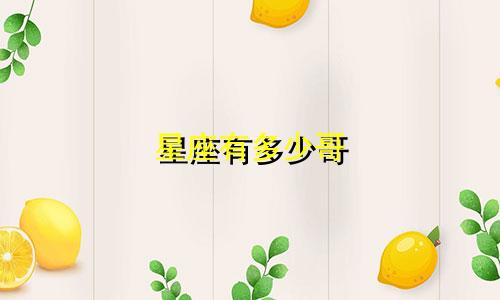 星座有多少哥