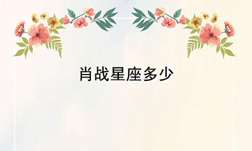肖战星座多少