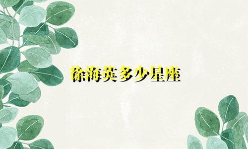 徐海英多少星座